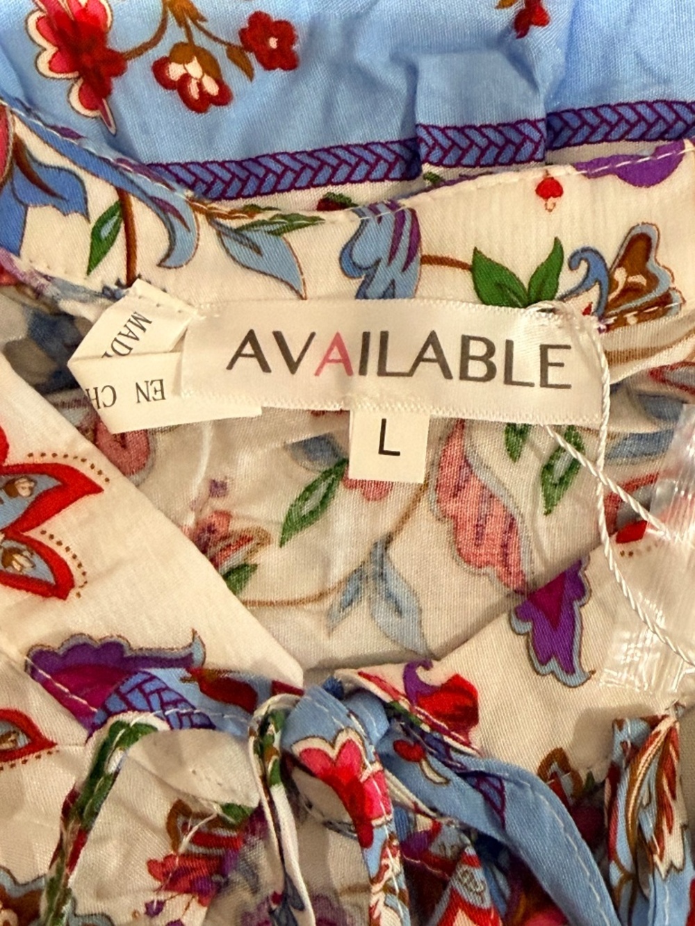"Available" Women's Long Sleeve Button Up Front Pockets Floral Romper - Picture 9 of 11